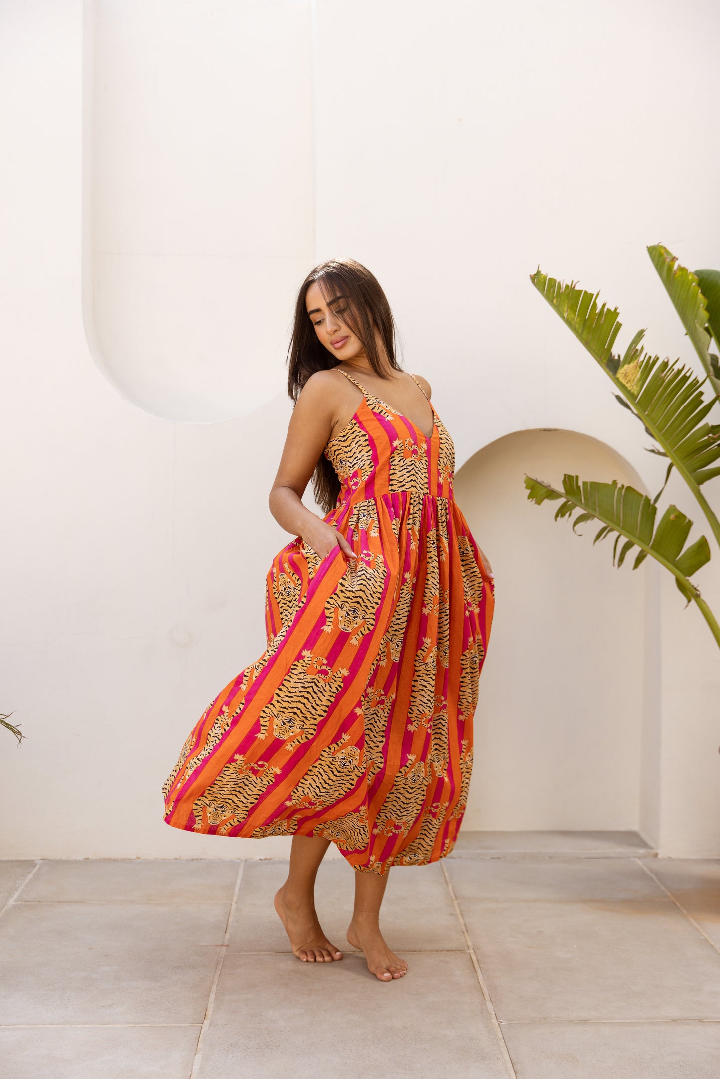Cami Midi Dress Red Tigress