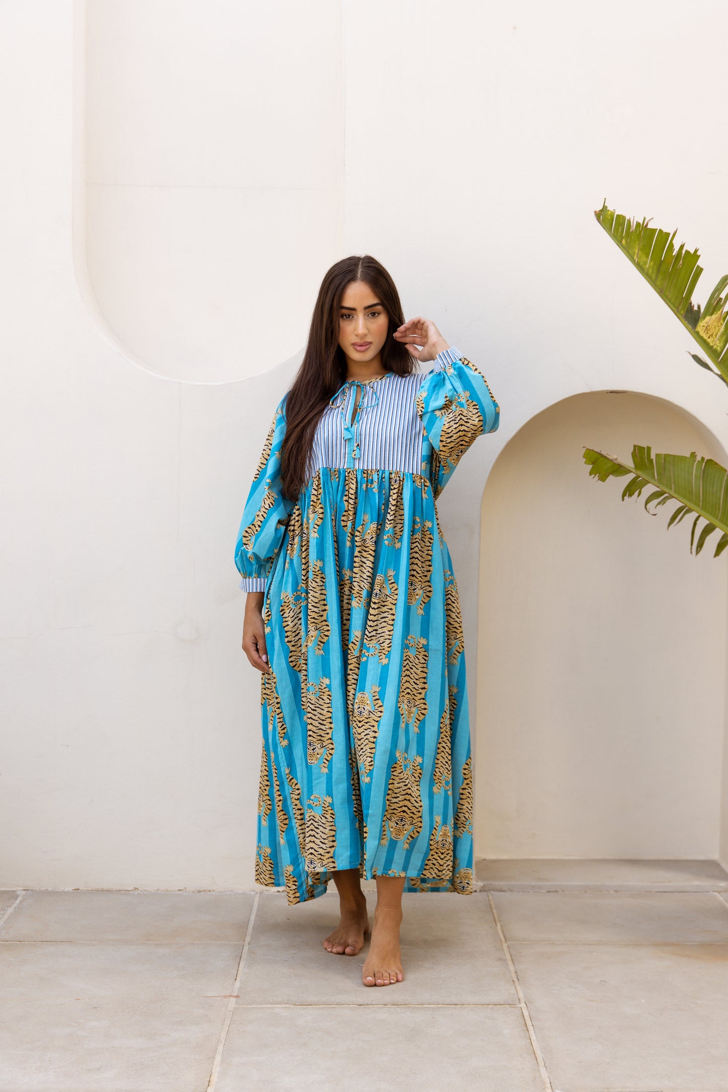 Tara Midi Dress Turquoise Blue Tigress