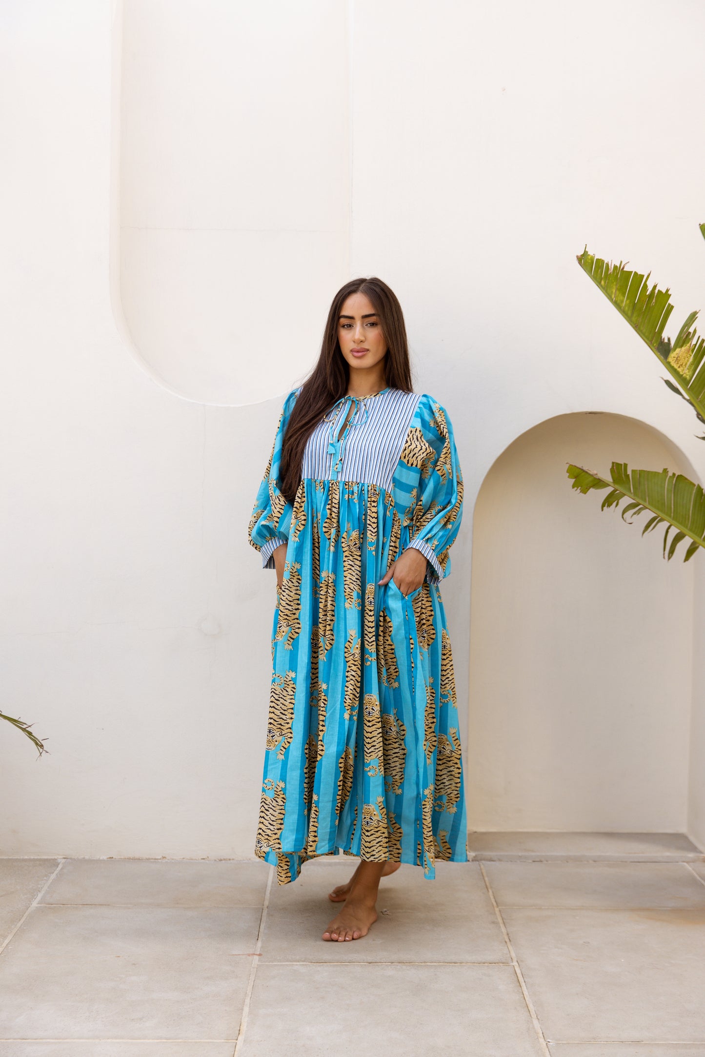 Tara Midi Dress Turquoise Blue Tigress
