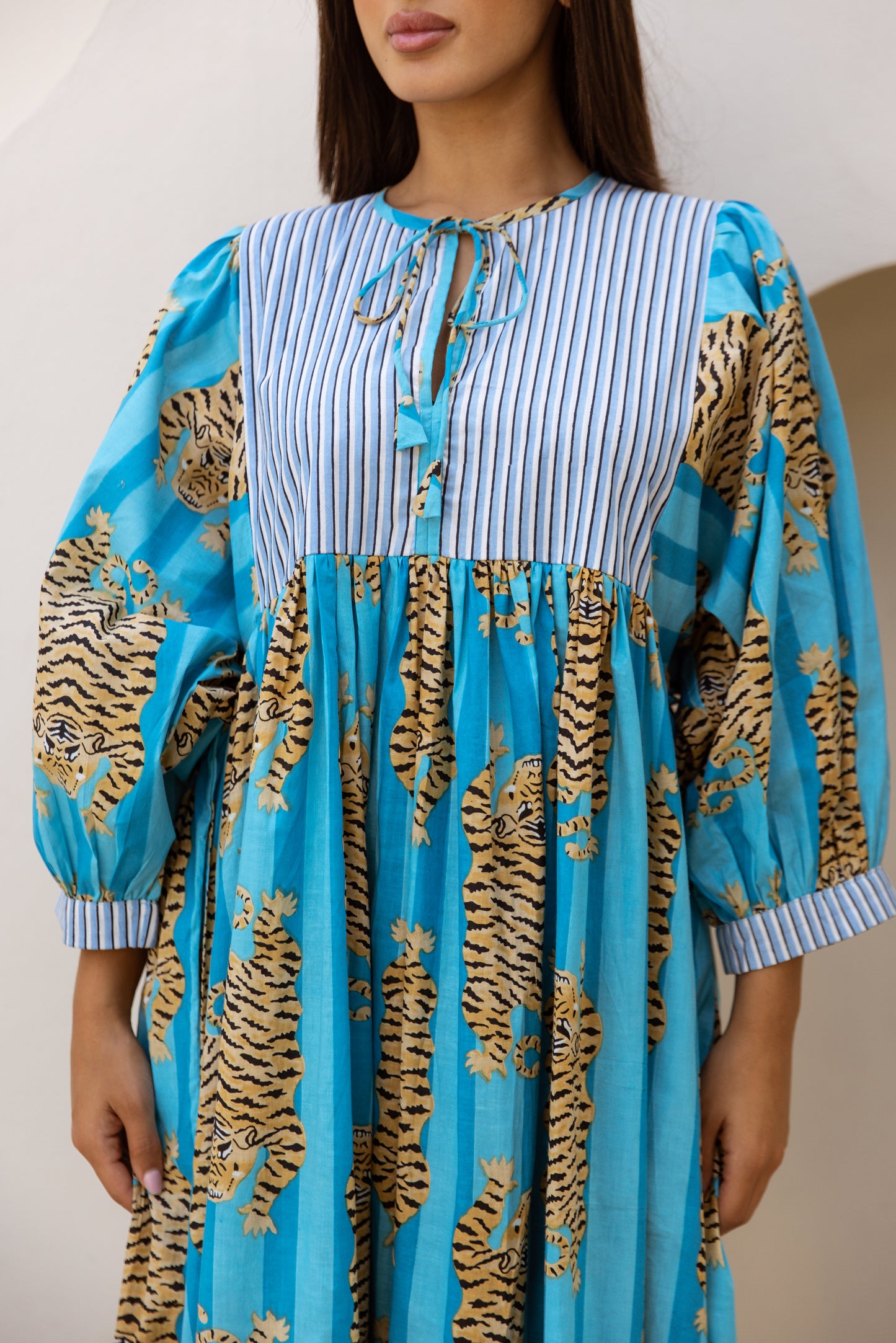 Tara Midi Dress Turquoise Blue Tigress