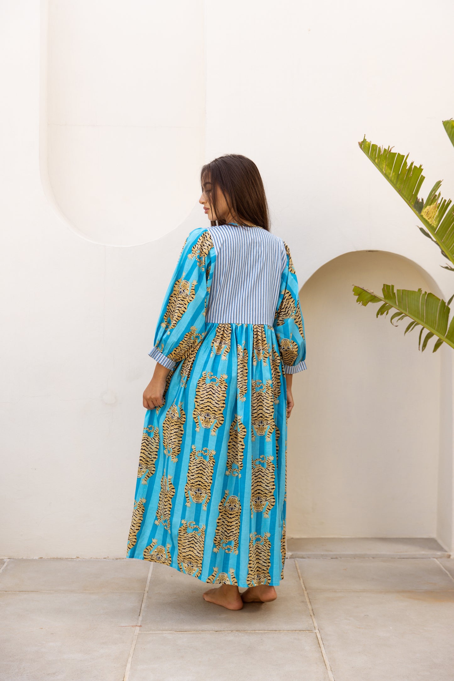 Tara Midi Dress Turquoise Blue Tigress