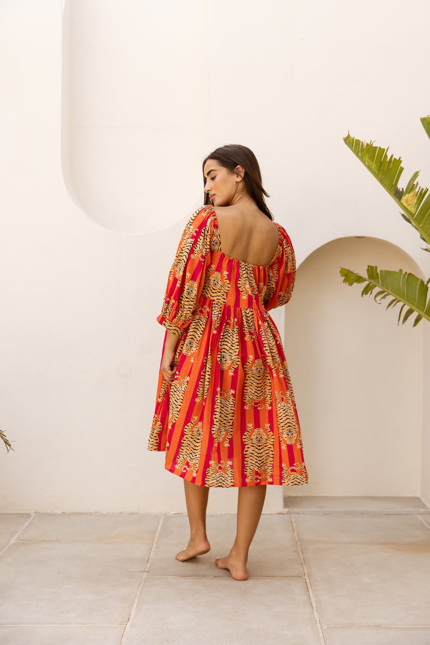 Sundari Off-Shoulder Dress Red Tigress