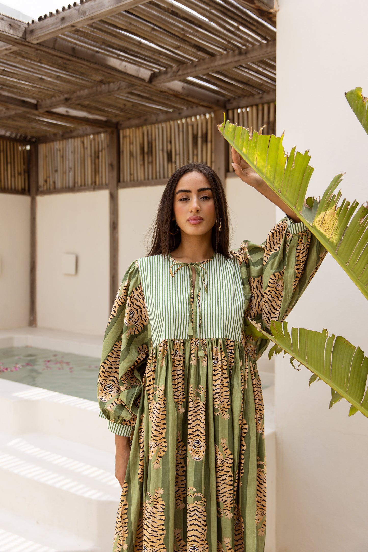 Tara Mid Dress Emerald Jungle Tigress