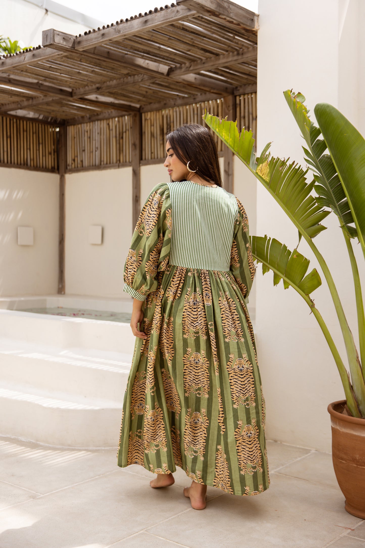 Tara Mid Dress Emerald Jungle Tigress