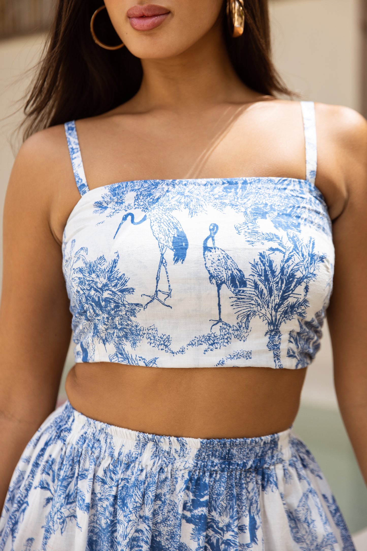 Amara Co-ord Midi Set Porcelain Bleu
