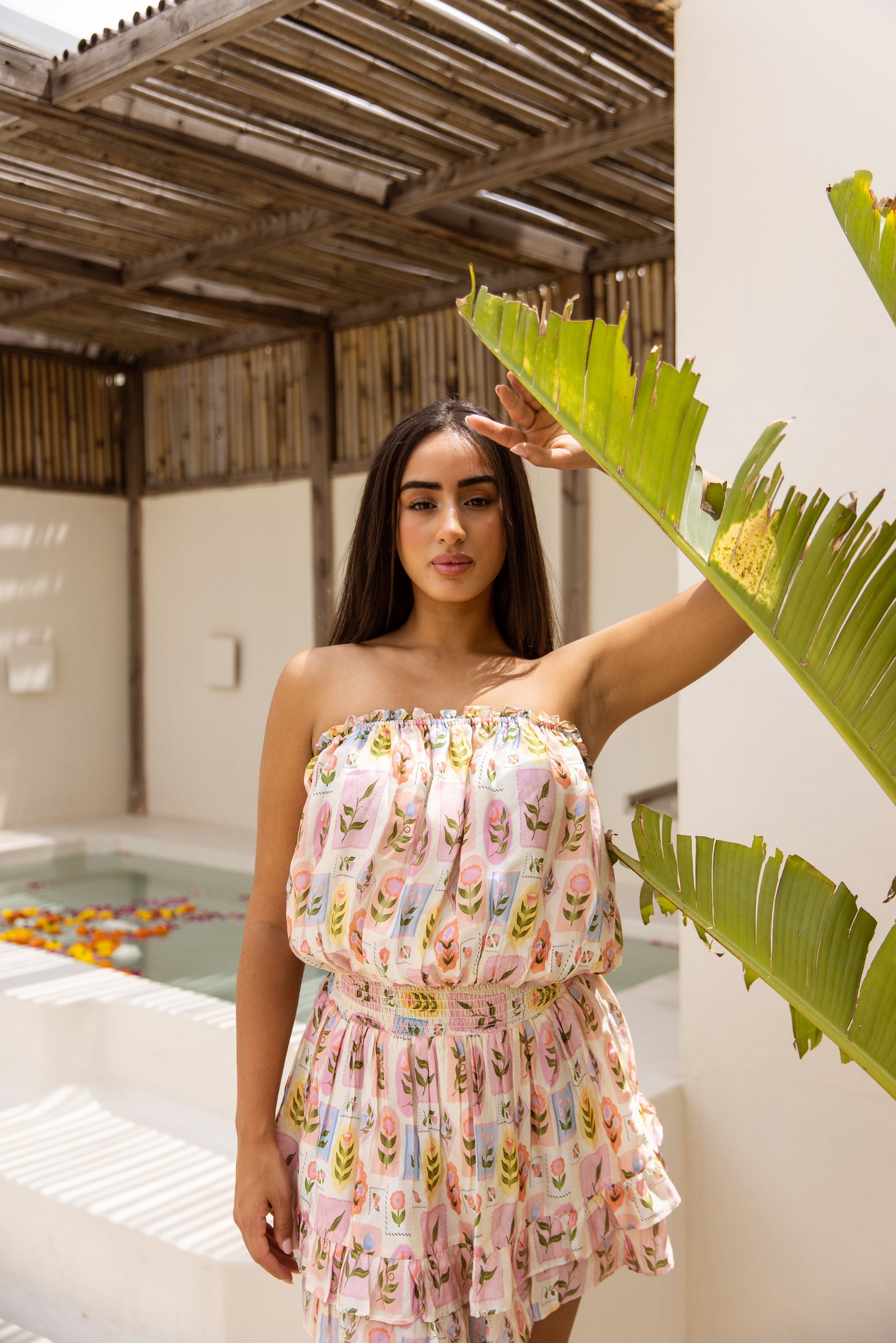 Kavya Mini Dress Blush Botanica