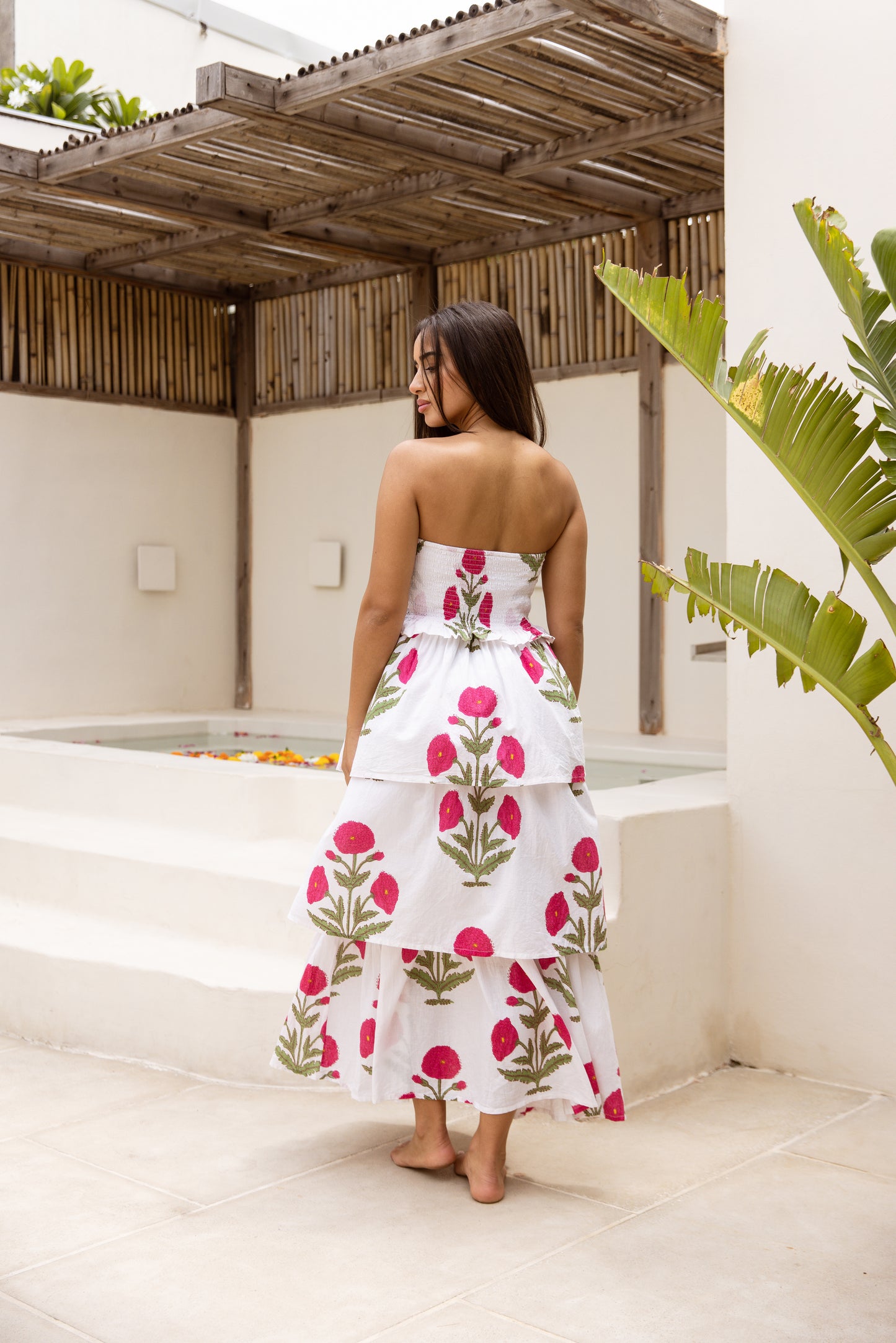 Sundari Off-Shoulder Dress Crimson Bloom