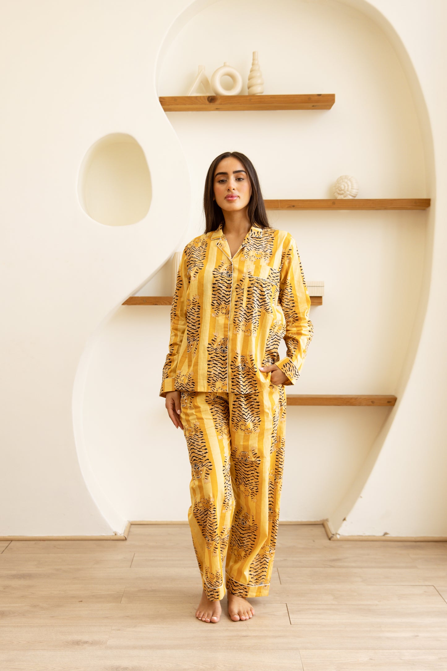 Amrita Pajamas Set Golden Stripe Tigress