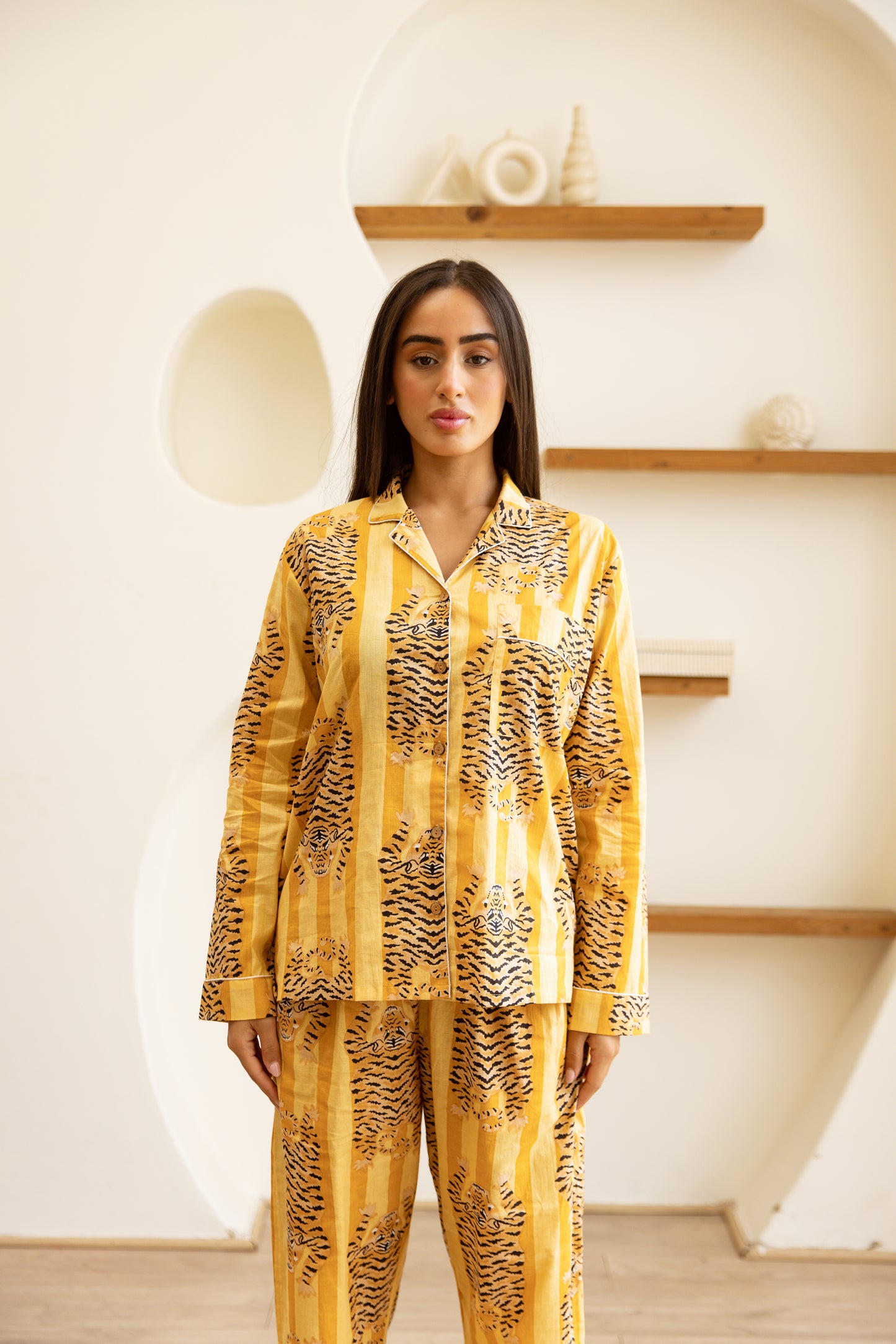 Amrita Pajamas Set Golden Stripe Tigress