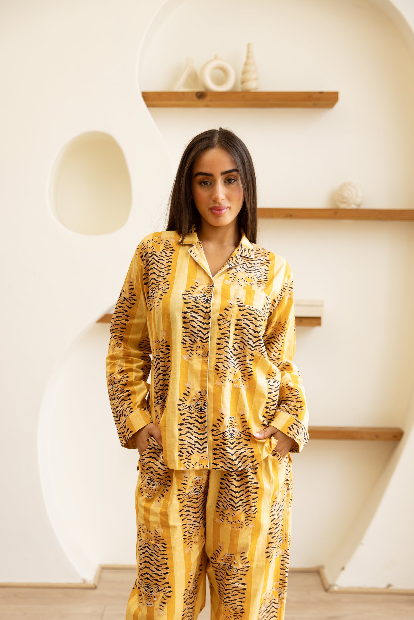 Amrita Pajamas Set Golden Stripe Tigress