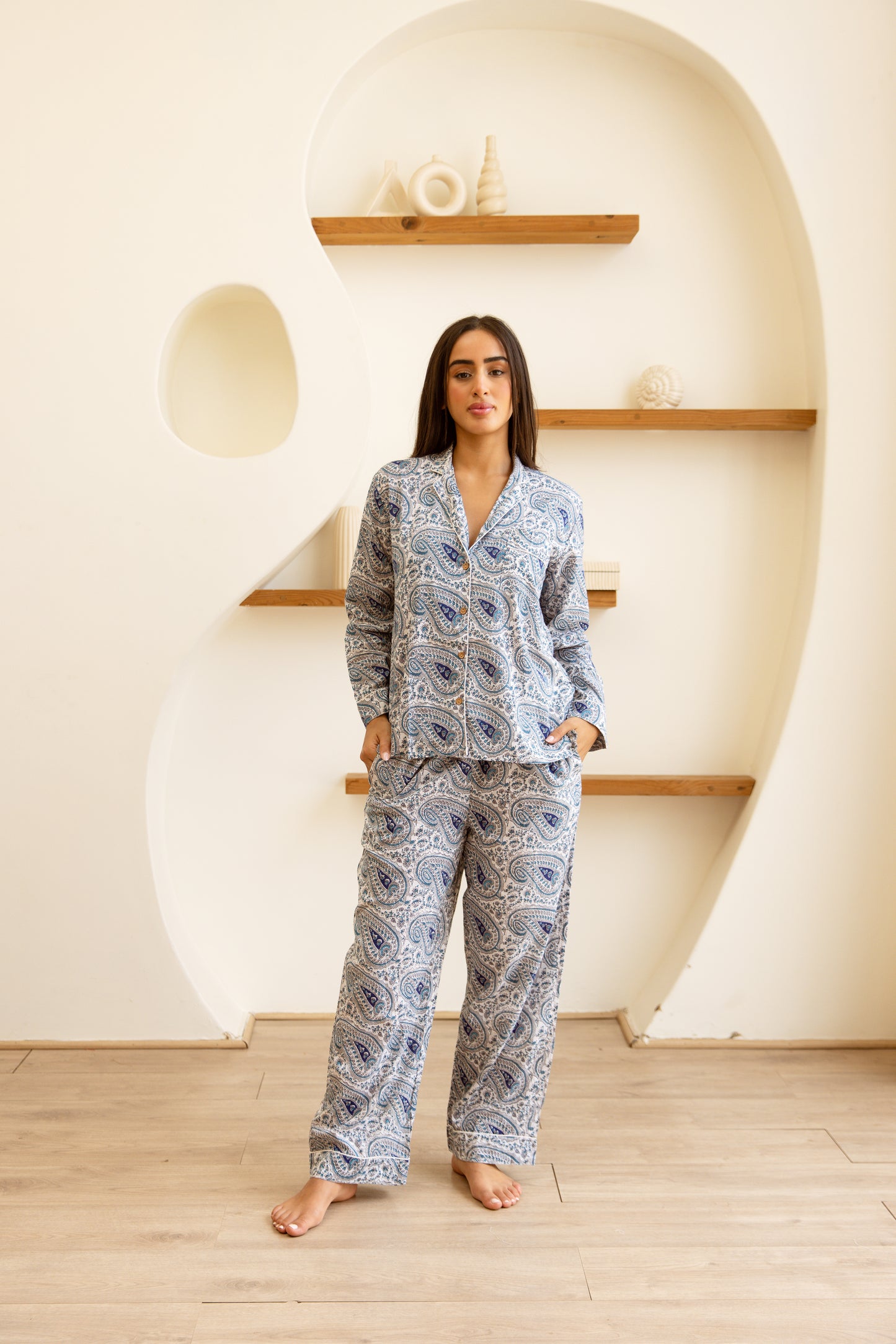 Amrita Pajamas Set Sapphire Paisley