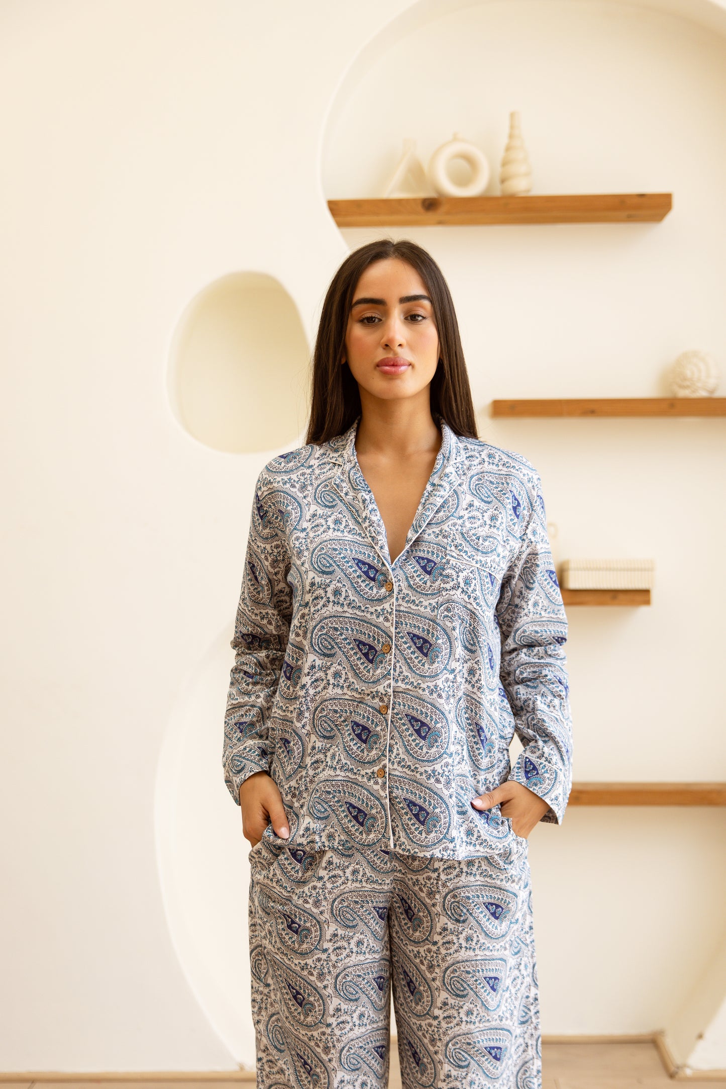 Amrita Pajamas Set Sapphire Paisley