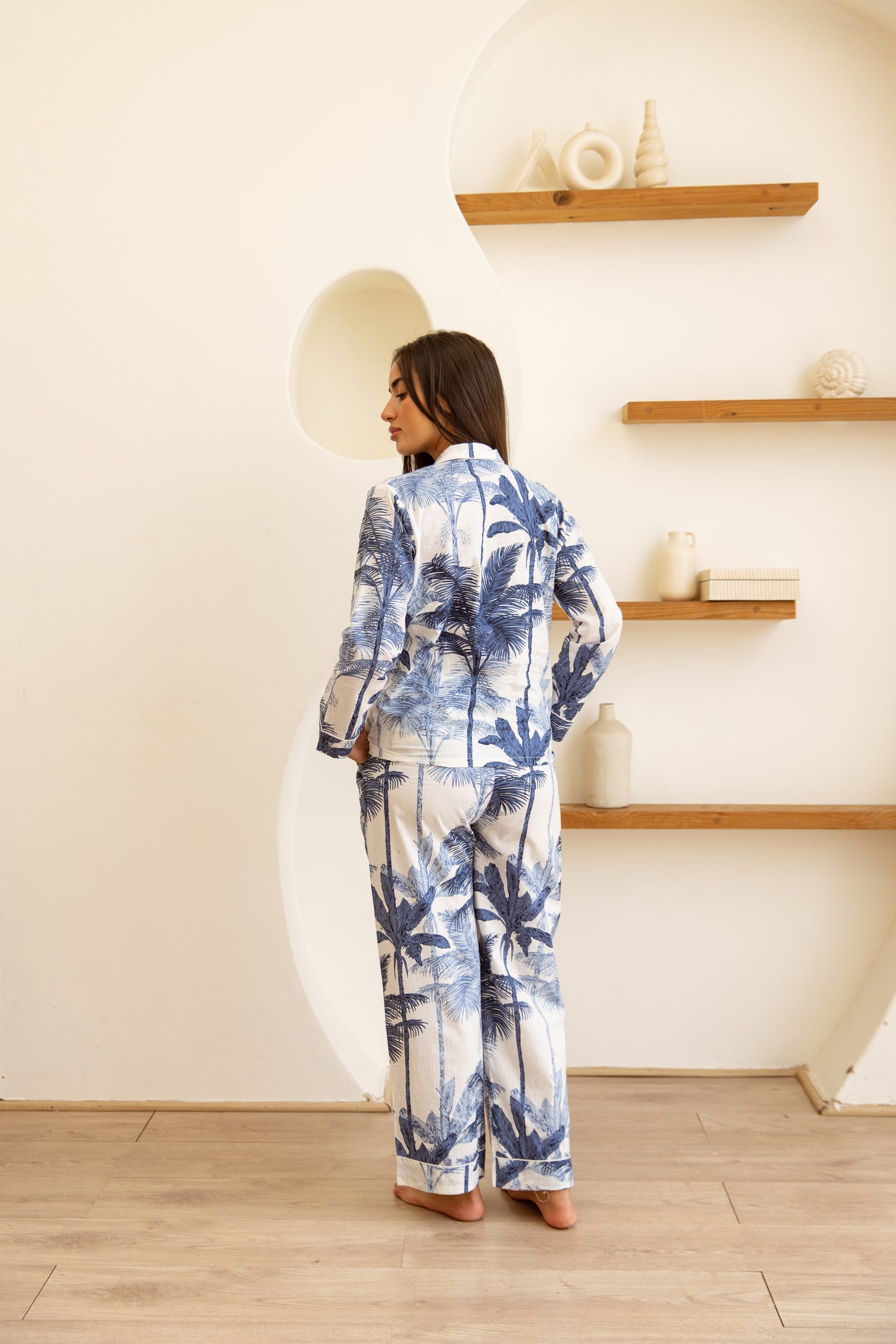 Amrita Pajamas Set Palm Azure