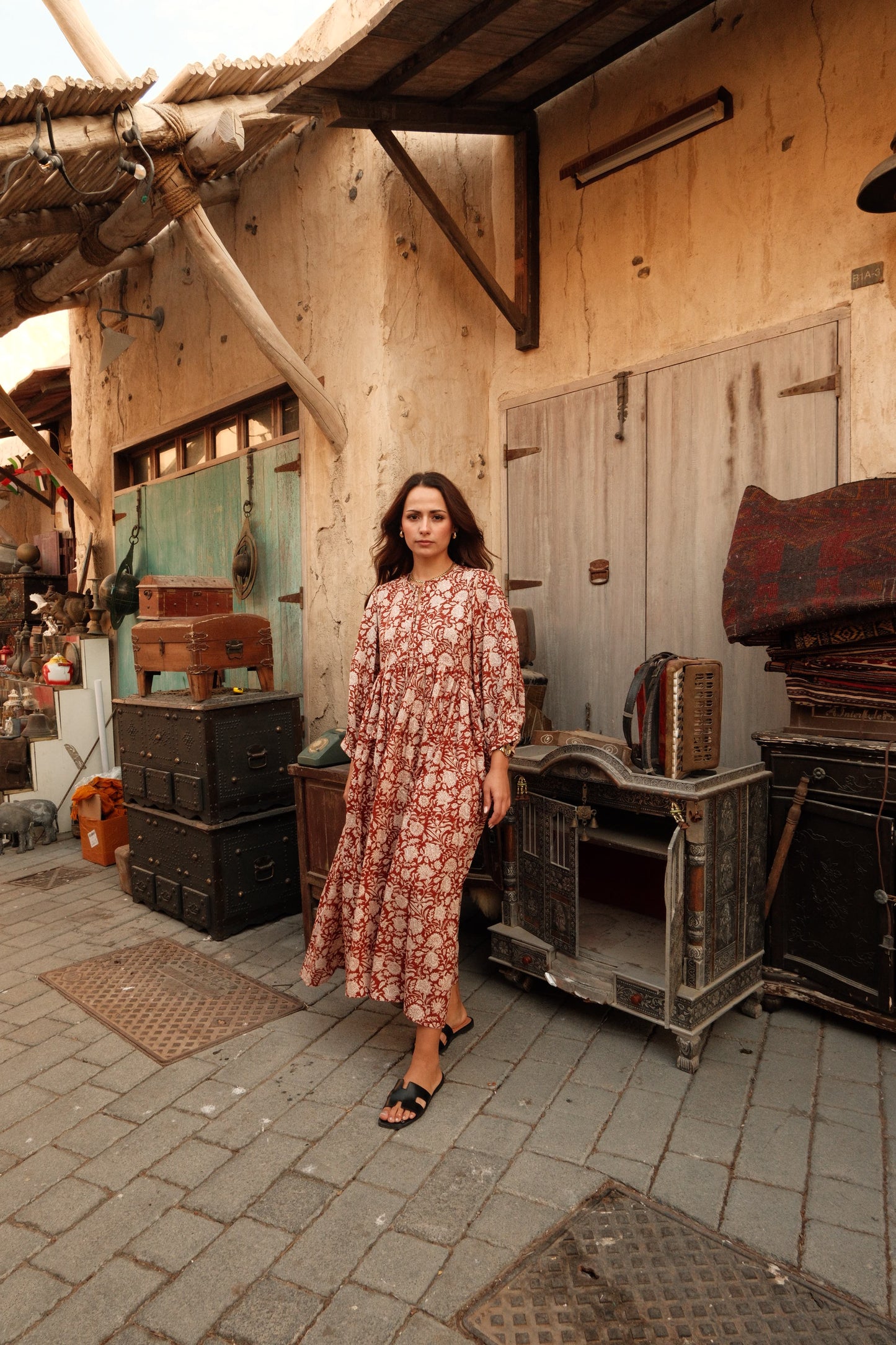 Maya Midi Dress Caramel