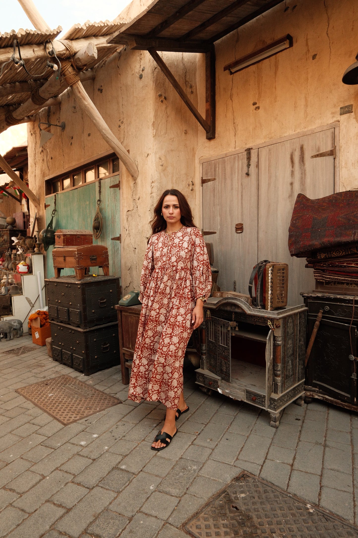 Maya Midi Dress Caramel