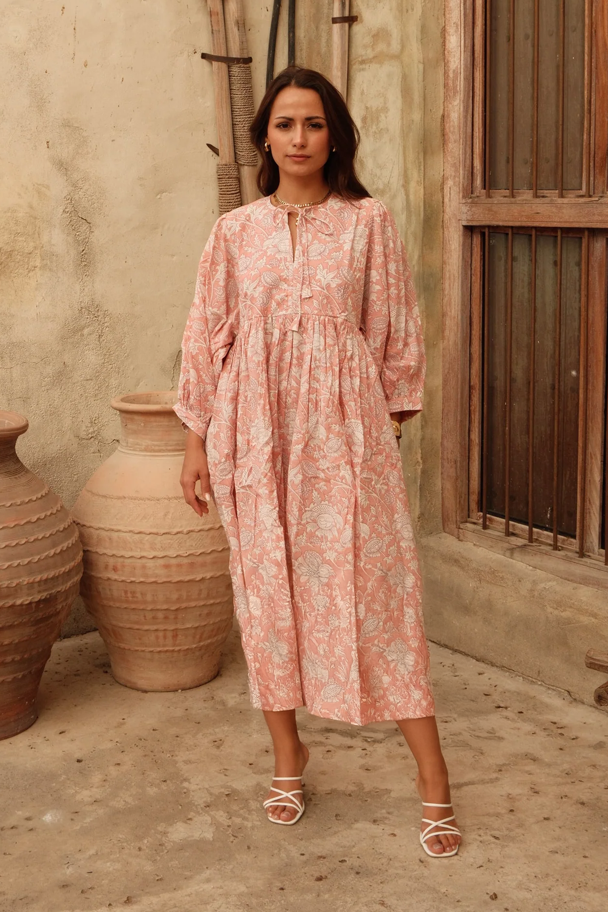 maya midi dress Maya Midi Dress in Cotton Chintz LEIN