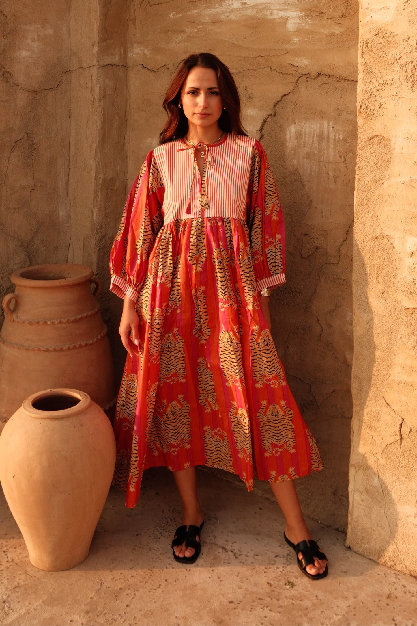 Tara Midi Dress Red Tigeress