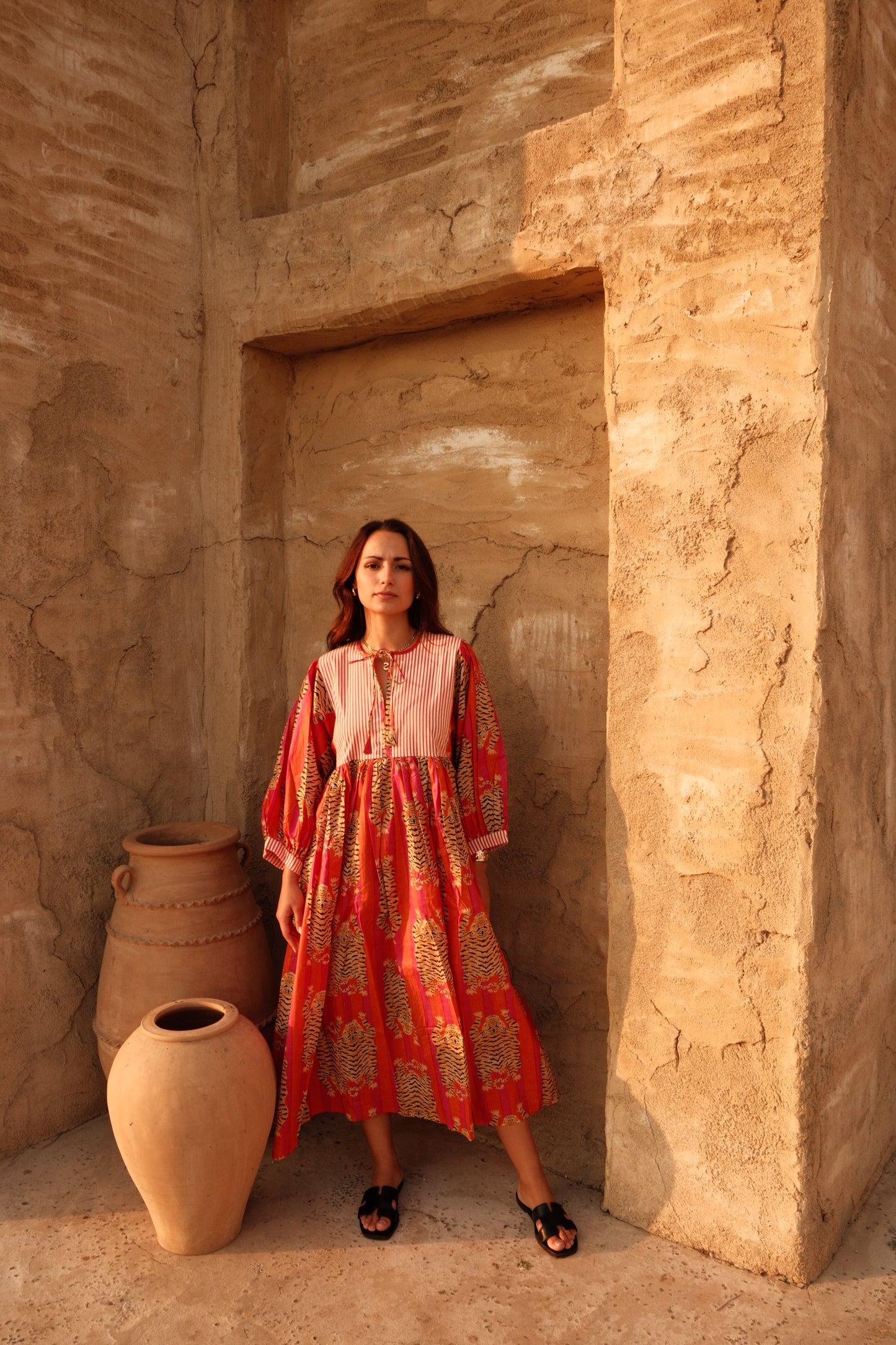 Tara Midi Dress Red Tigeress