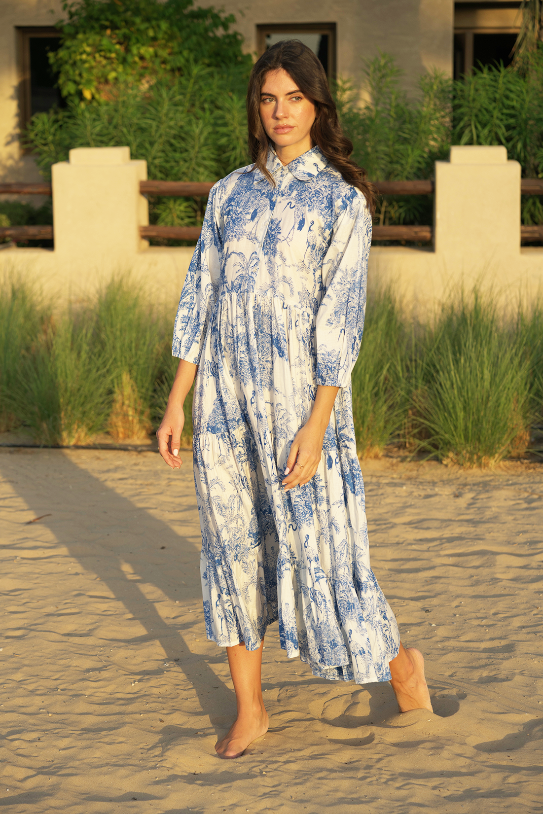 Liana Midi Dress - Azure Wave
