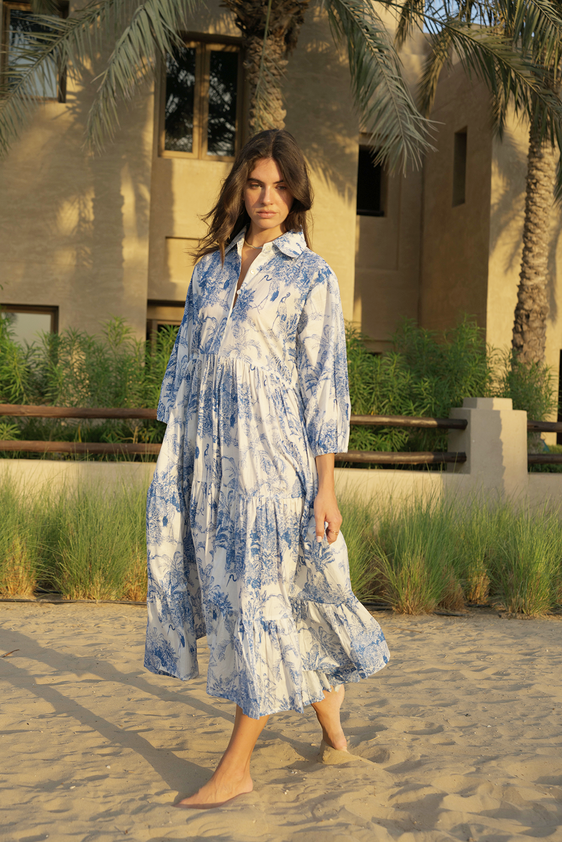 Liana Midi Dress - Azure Wave
