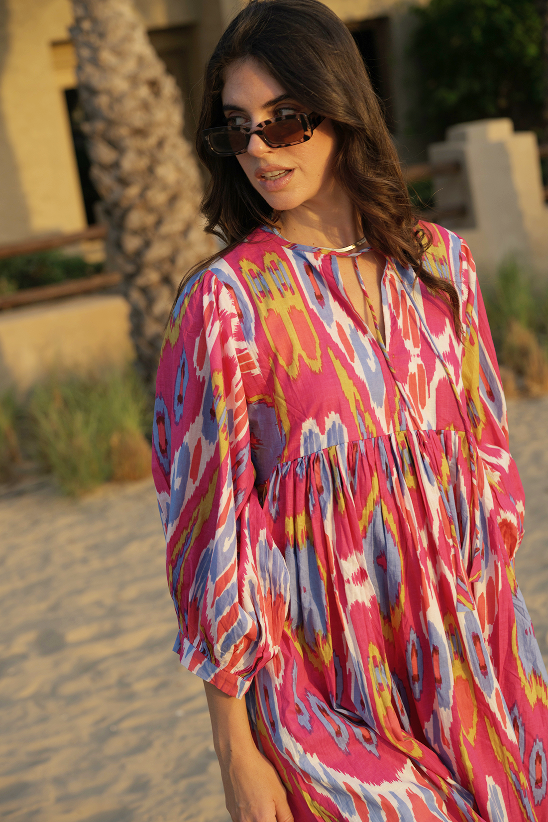 Liana Midi Dress - Hibiscus