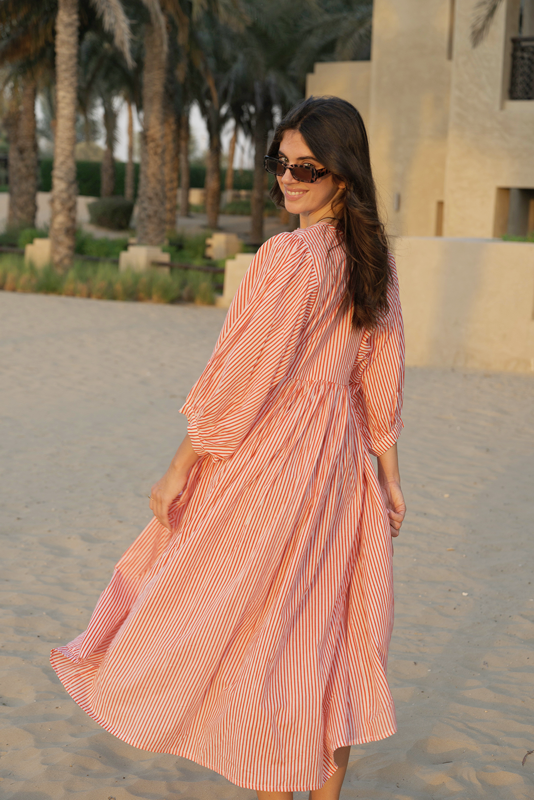 Liana Midi Dress - Apricot Blush