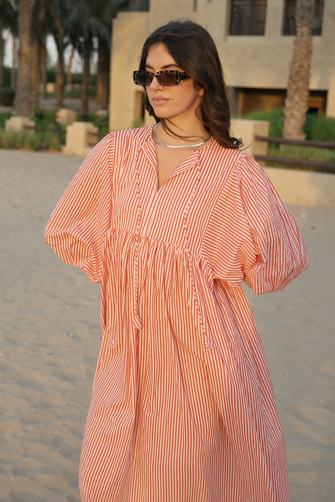 Liana Midi Dress - Apricot Blush