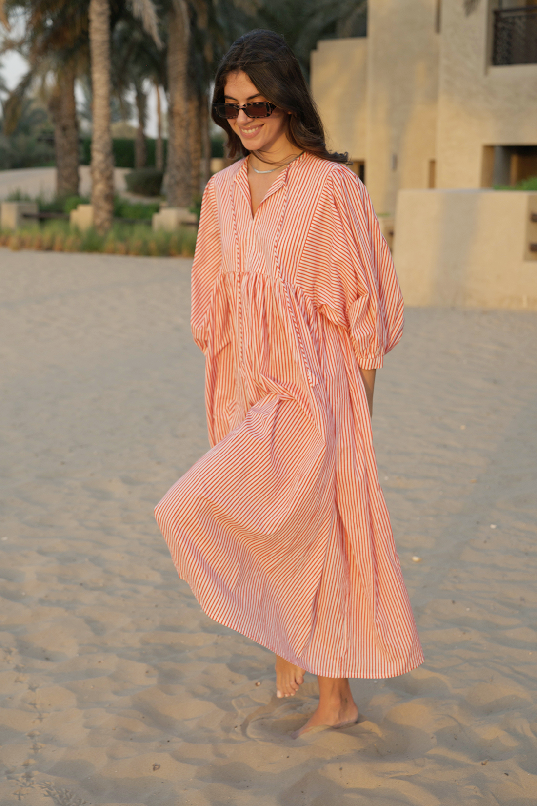 Liana Midi Dress - Apricot Blush