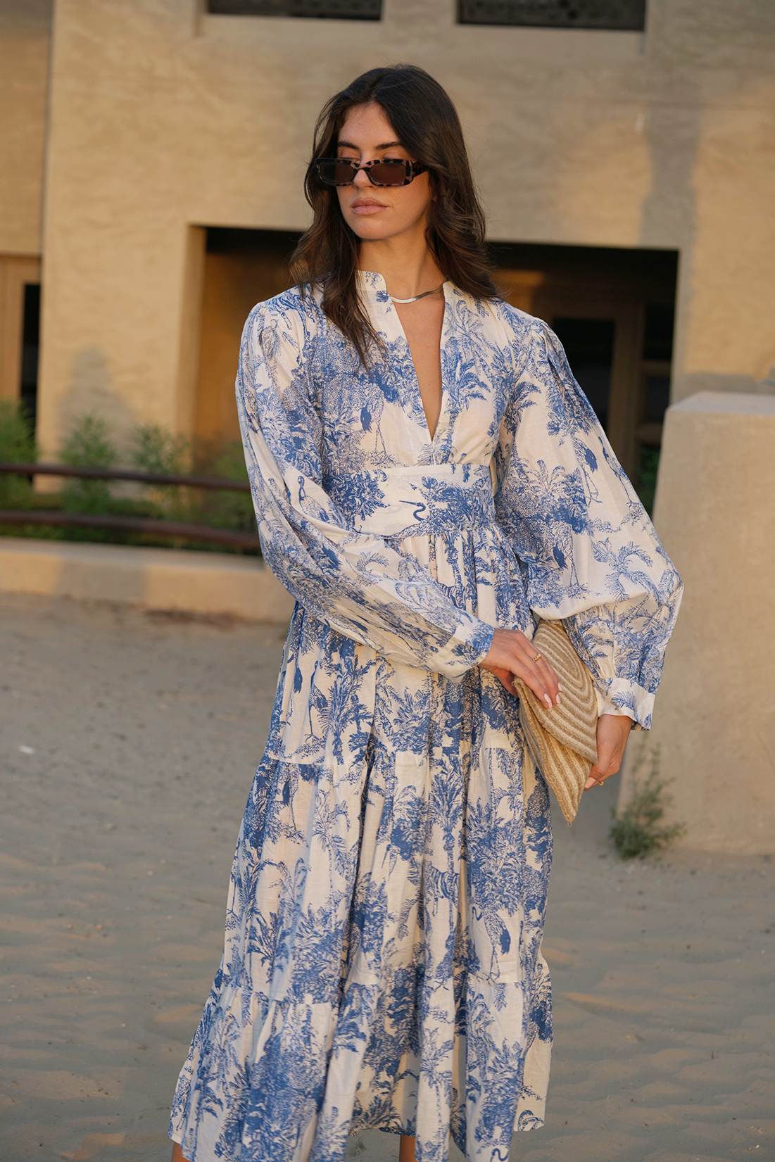 Liana Midi Dress - Sapphire Marble