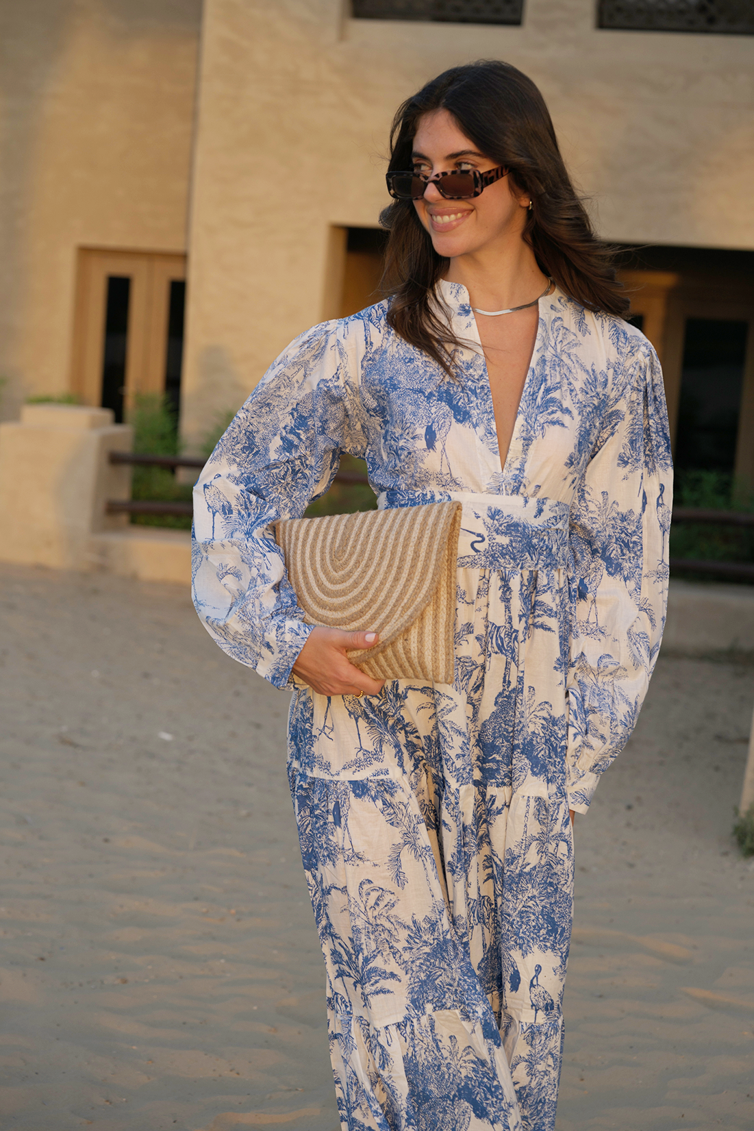 Liana Midi Dress - Sapphire Marble