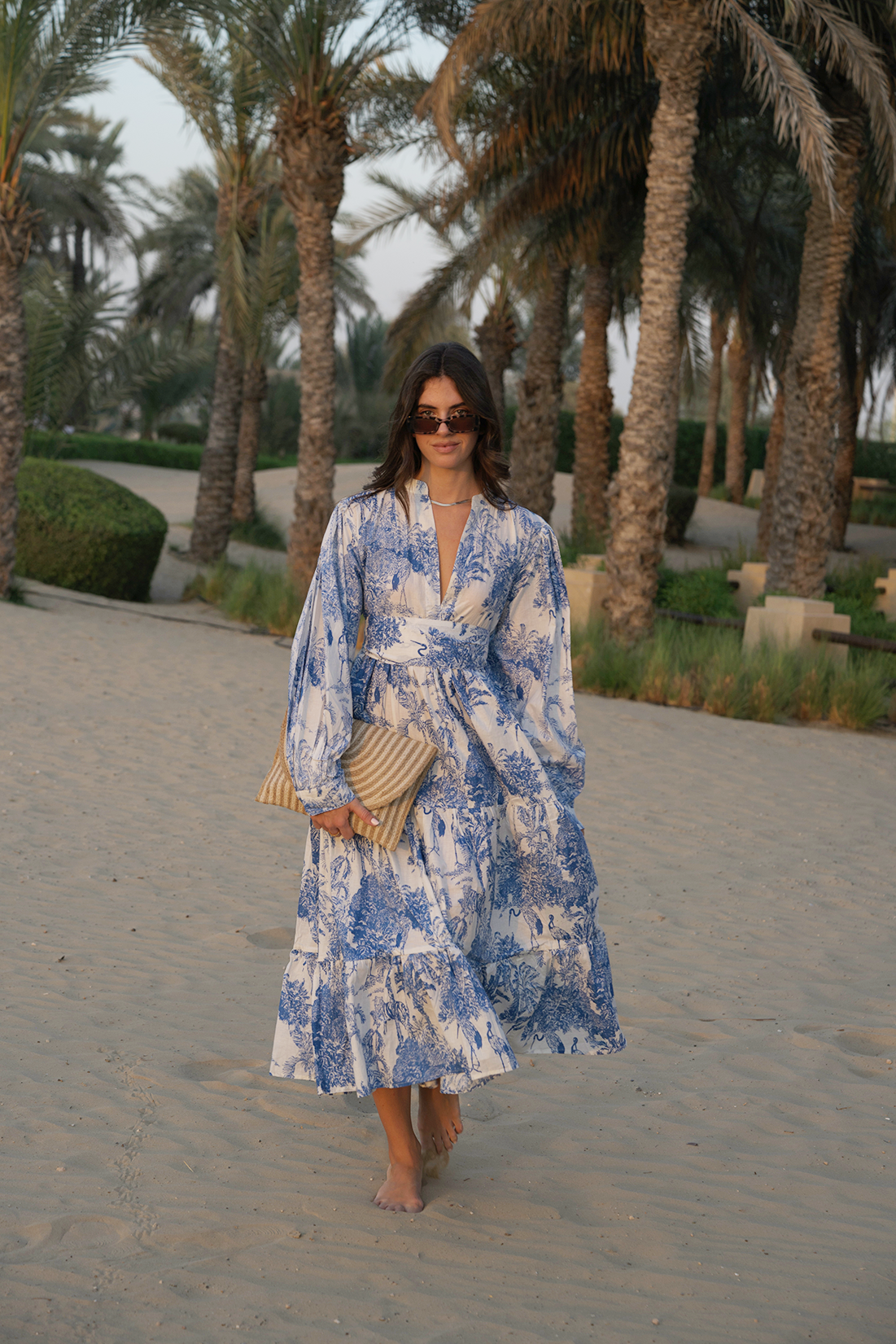 Liana Midi Dress - Sapphire Marble