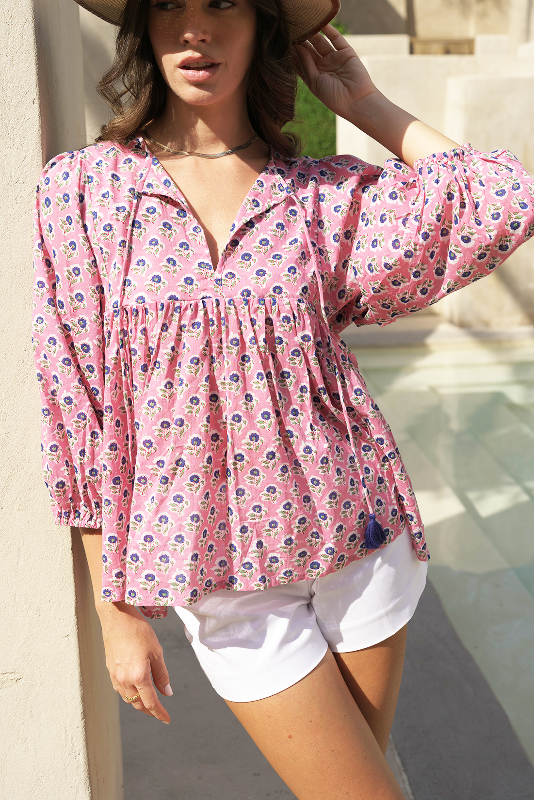Meera Blouse - Peony Petal