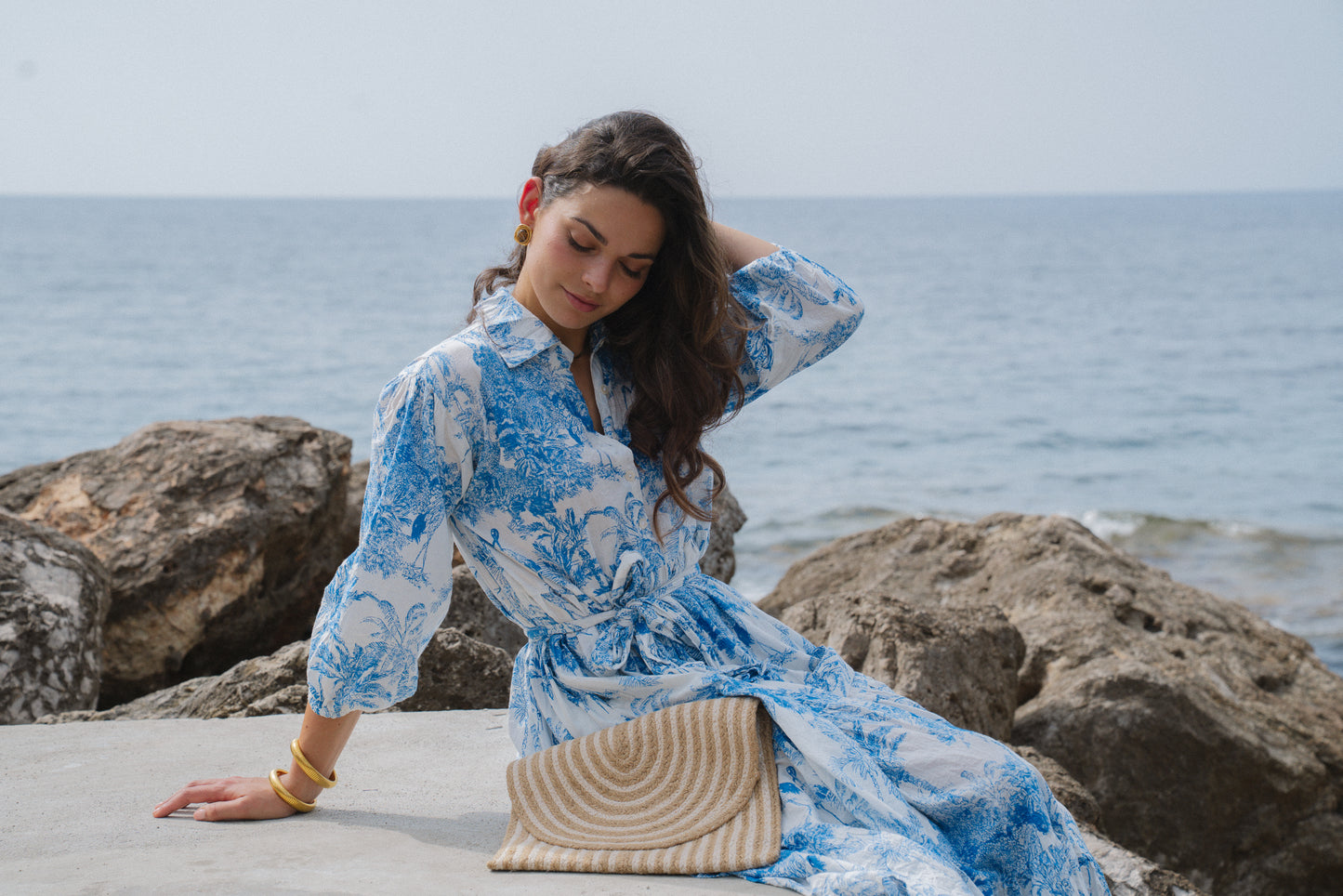 Liana Midi Dress - Azure Wave