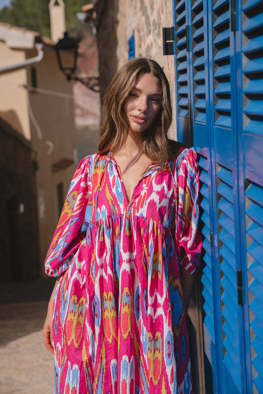 Liana Midi Dress - Hibiscus