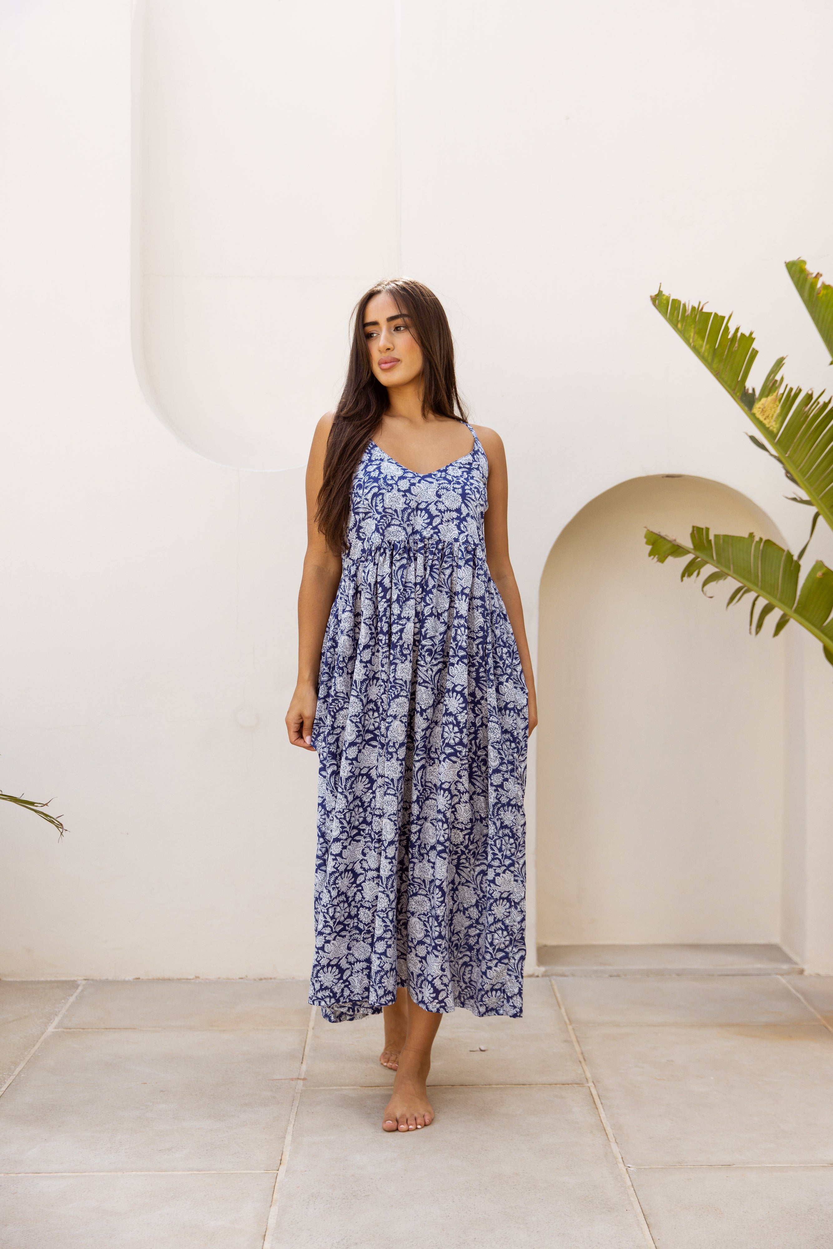 Cami Midi Dress Blue Irish