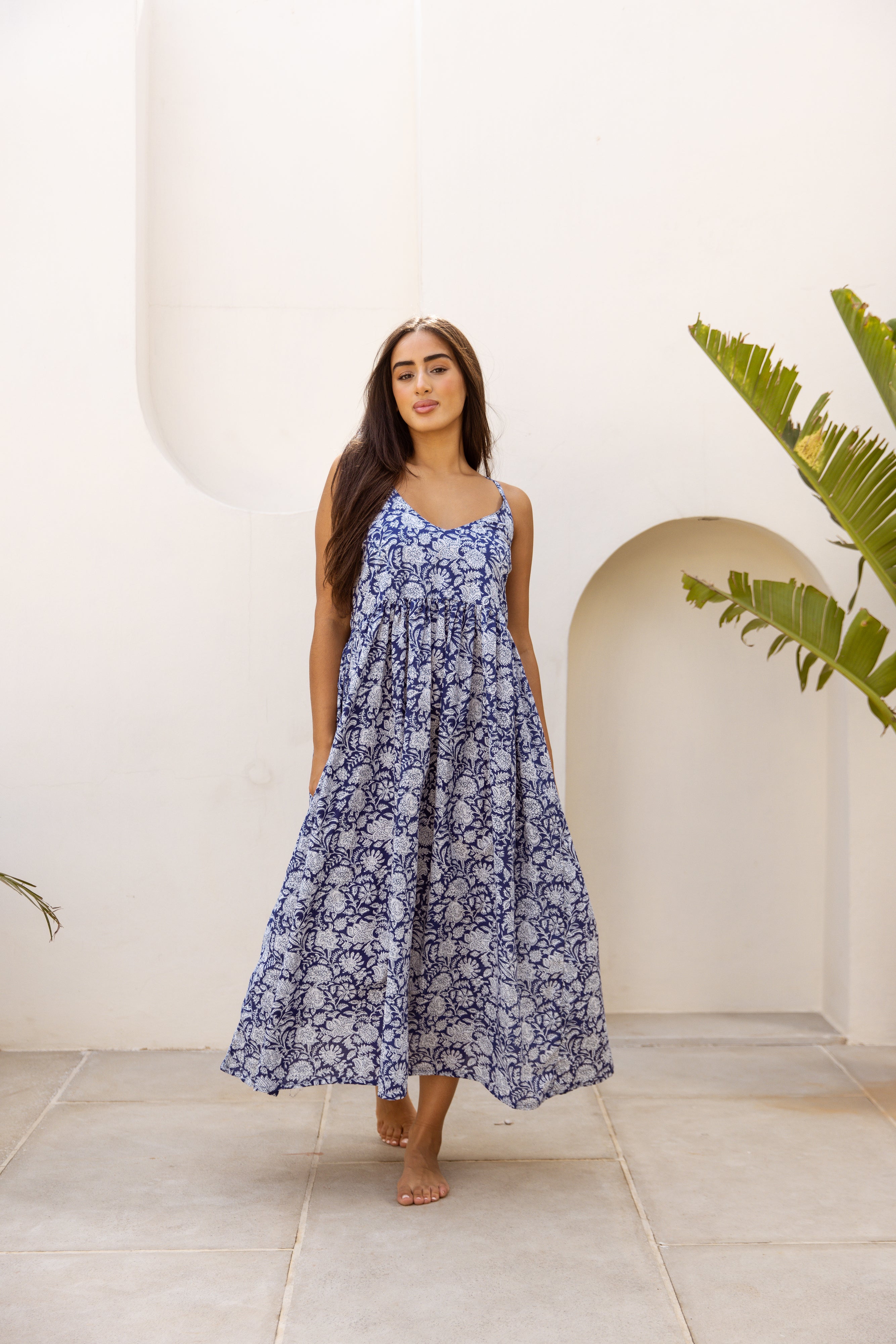 Cami Midi Dress Blue Irish