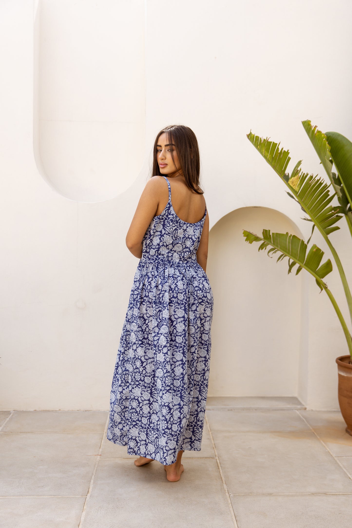 Cami Midi Dress Blue Irish
