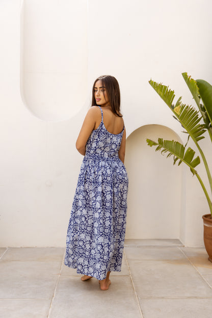 Cami Midi Dress Blue Irish