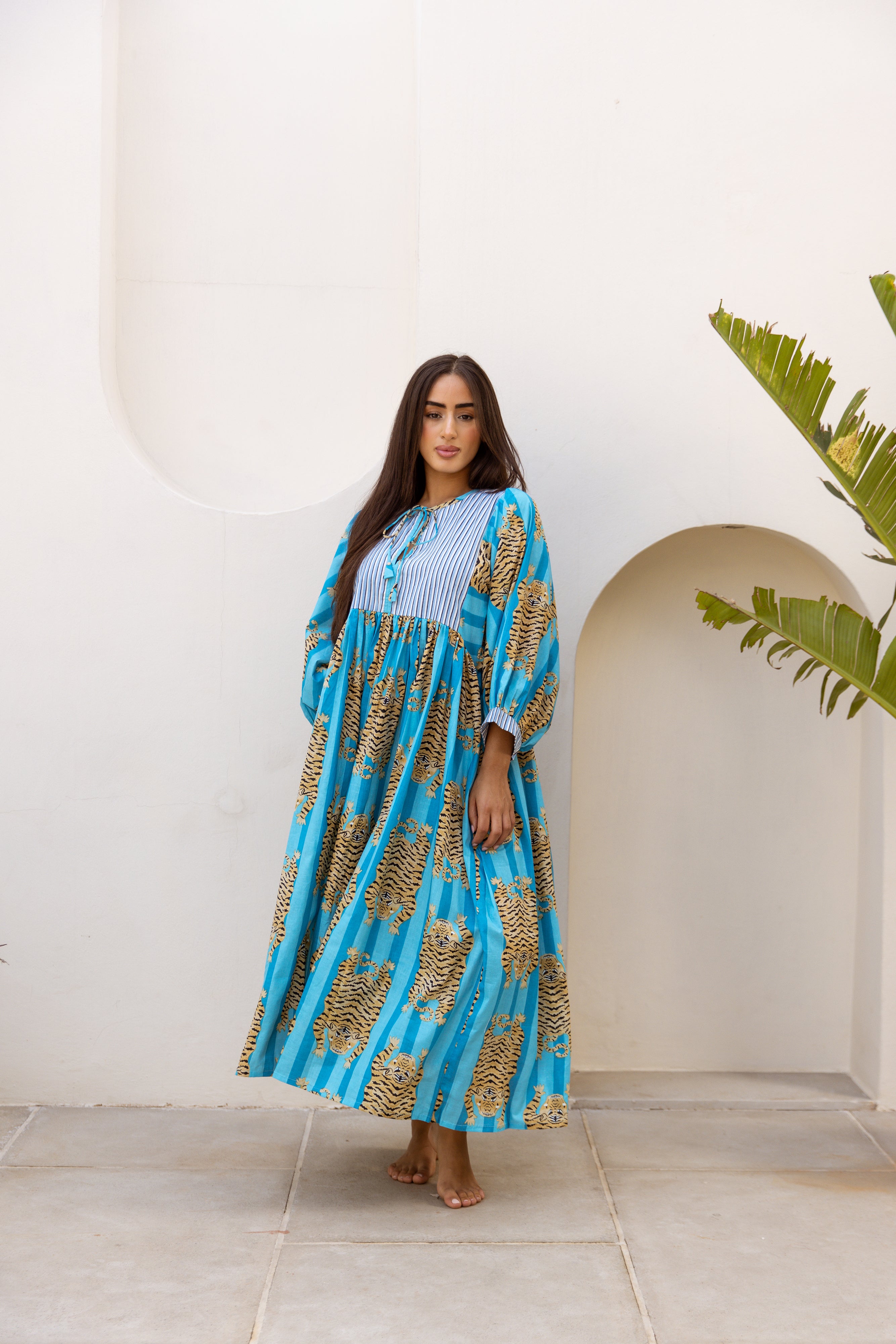 Tara Midi Dress Turquoise Blue Tigress