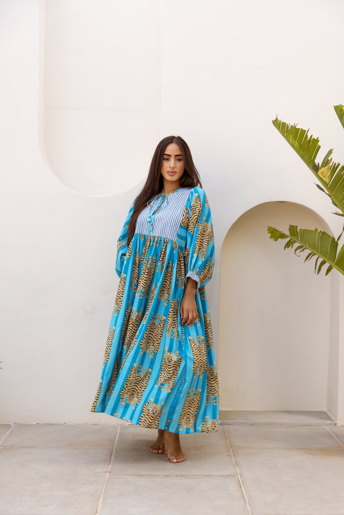 Tara Midi Dress Turquoise Blue Tigress