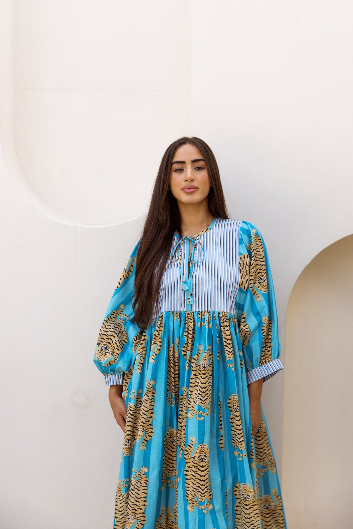 Tara Midi Dress Turquoise Blue Tigress