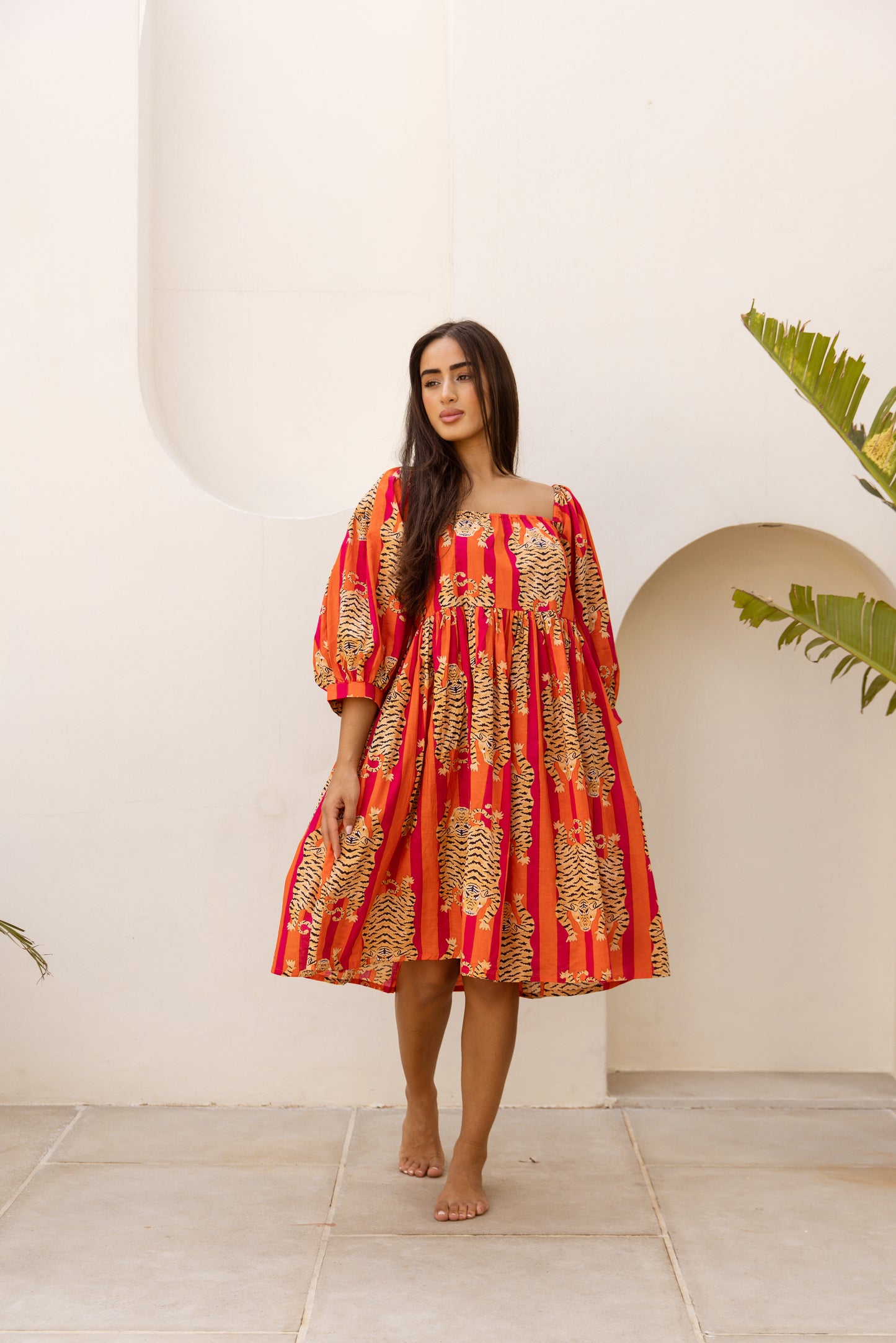 Sundari Off-Shoulder Dress Red Tigress