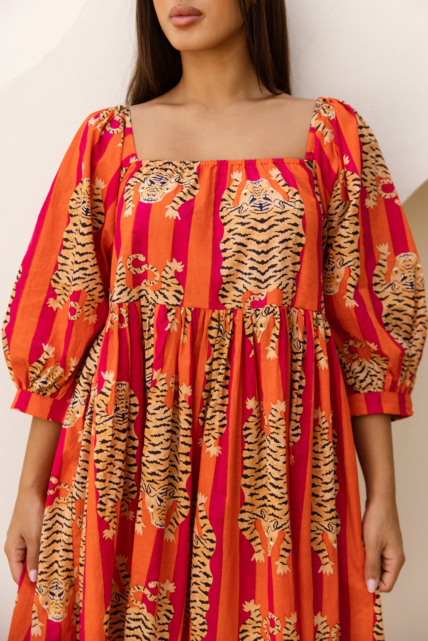 Sundari Off-Shoulder Dress Red Tigress
