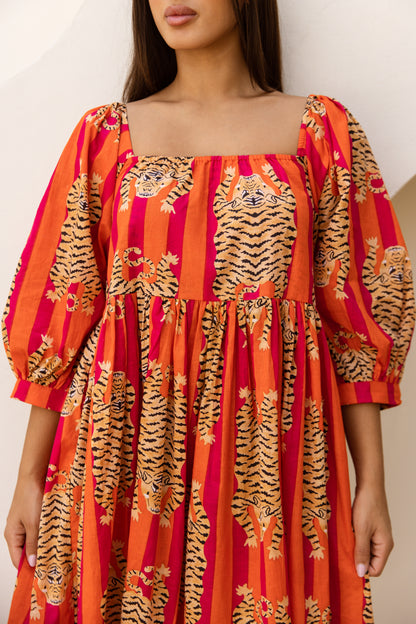 Sundari Off-Shoulder Dress Red Tigress