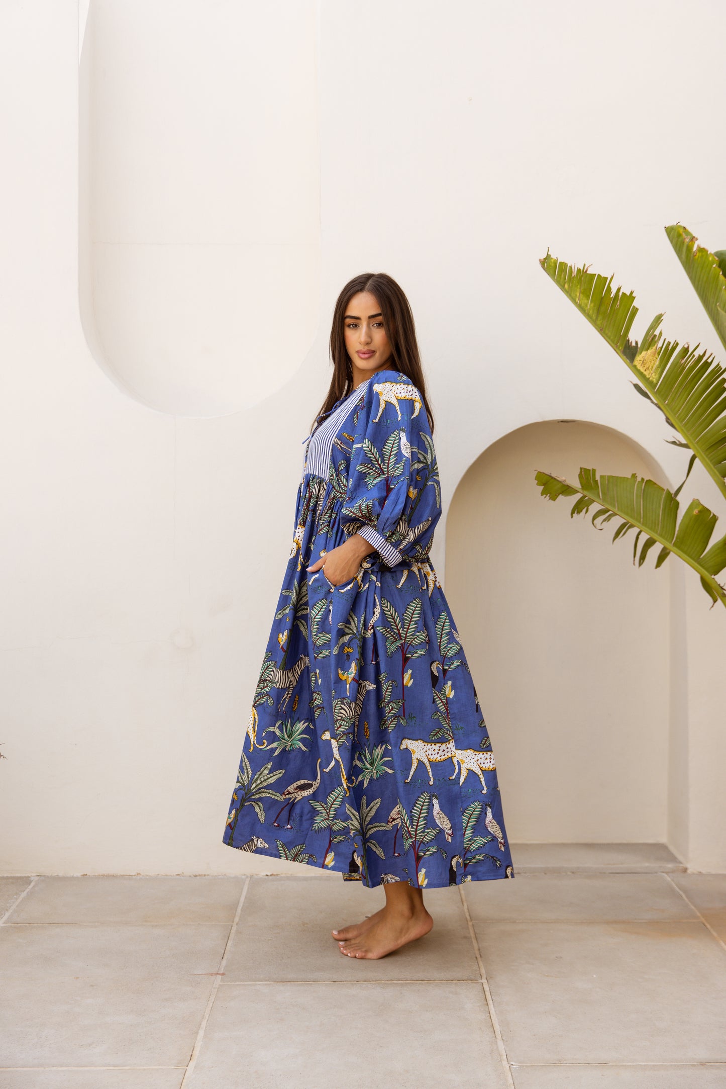 Tara Midi Dress Imperial Sapphire Safari