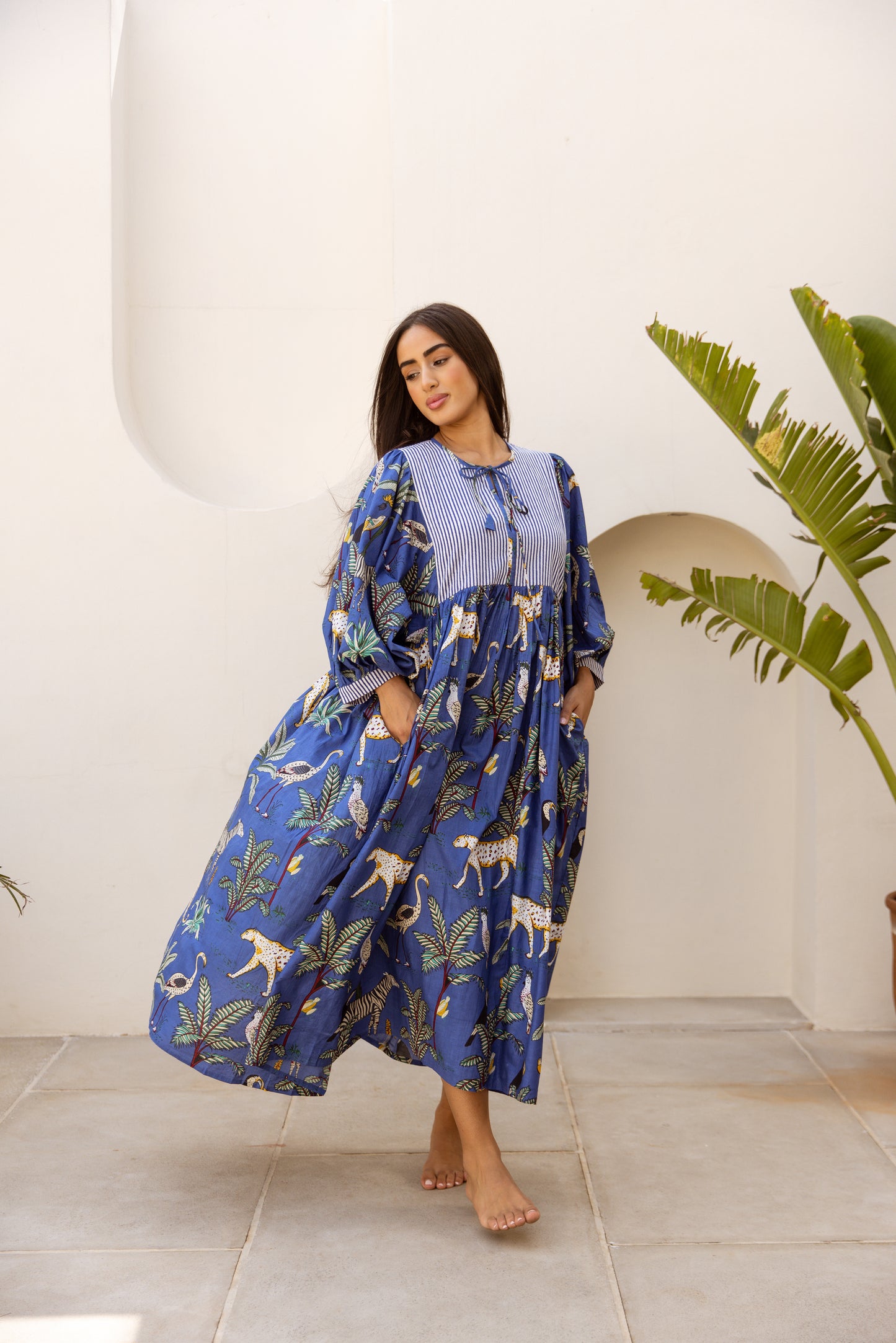 Tara Midi Dress Imperial Sapphire Safari