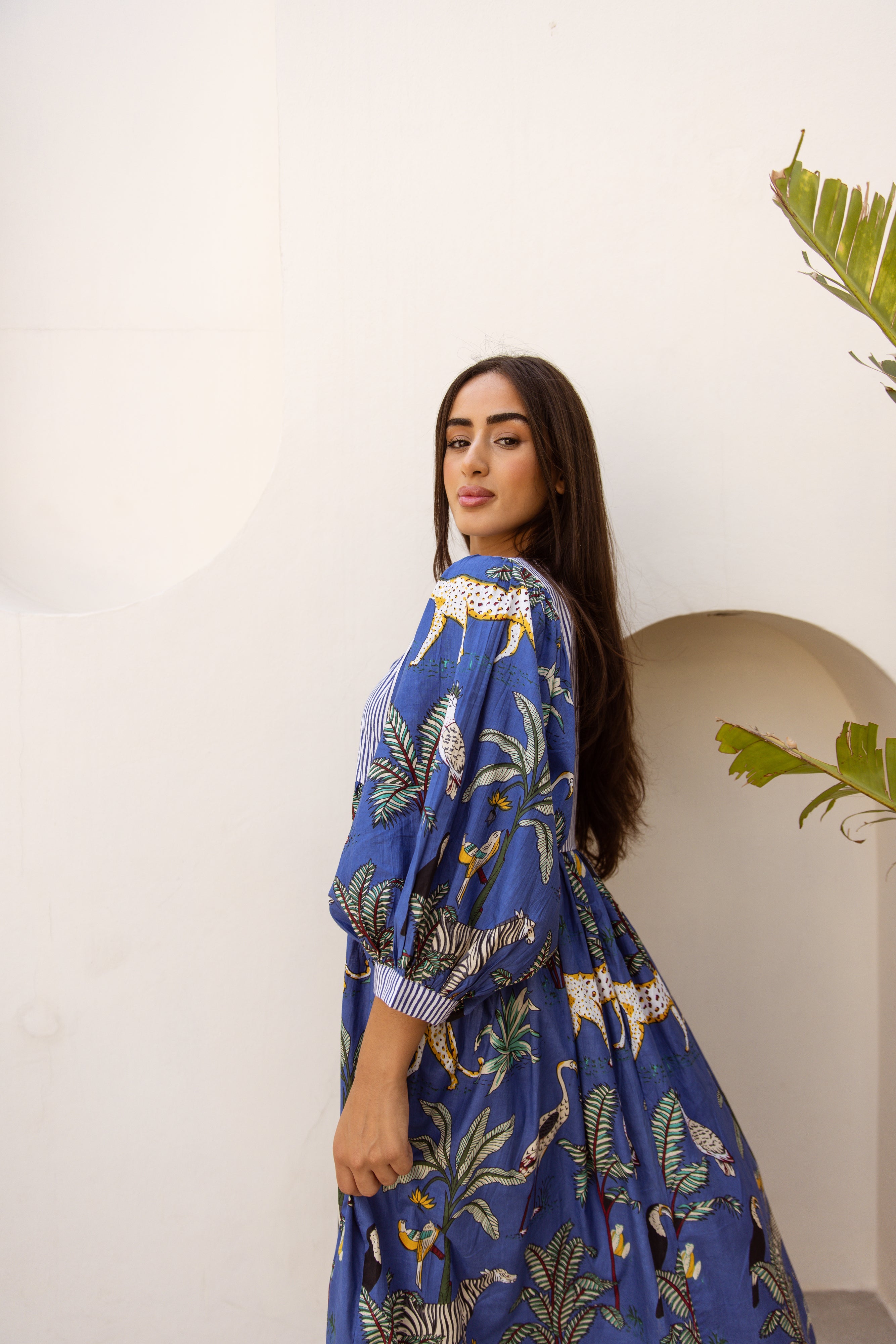 Tara Midi Dress Imperial Sapphire Safari, 2XL