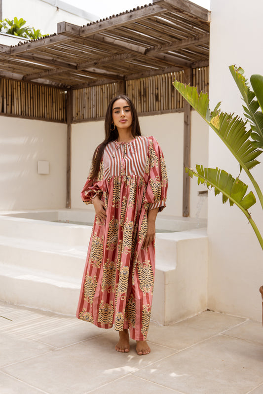 Tara Mid Dress Rosewood Tigress