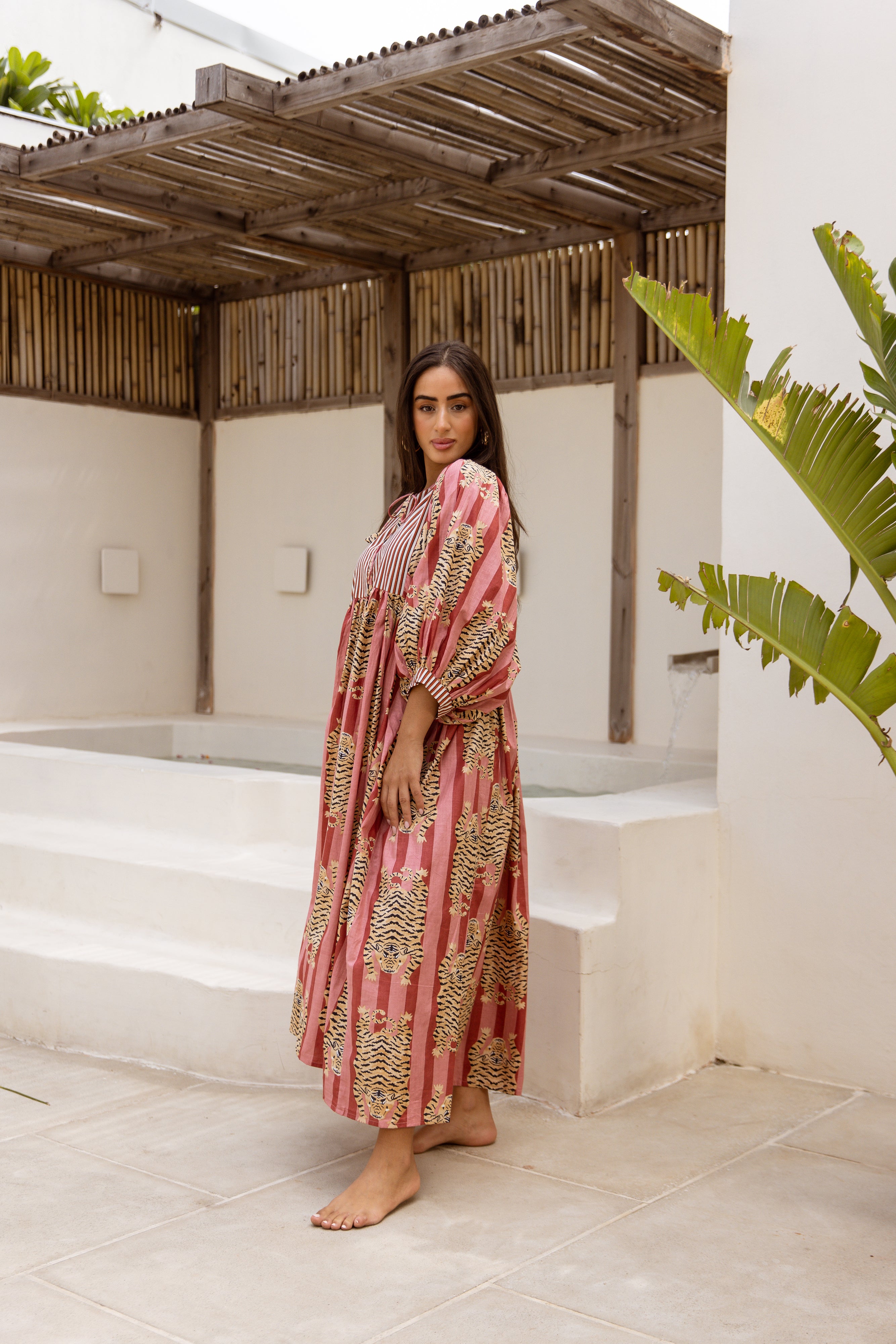 Tara Midi Dress Rosewood Tigress