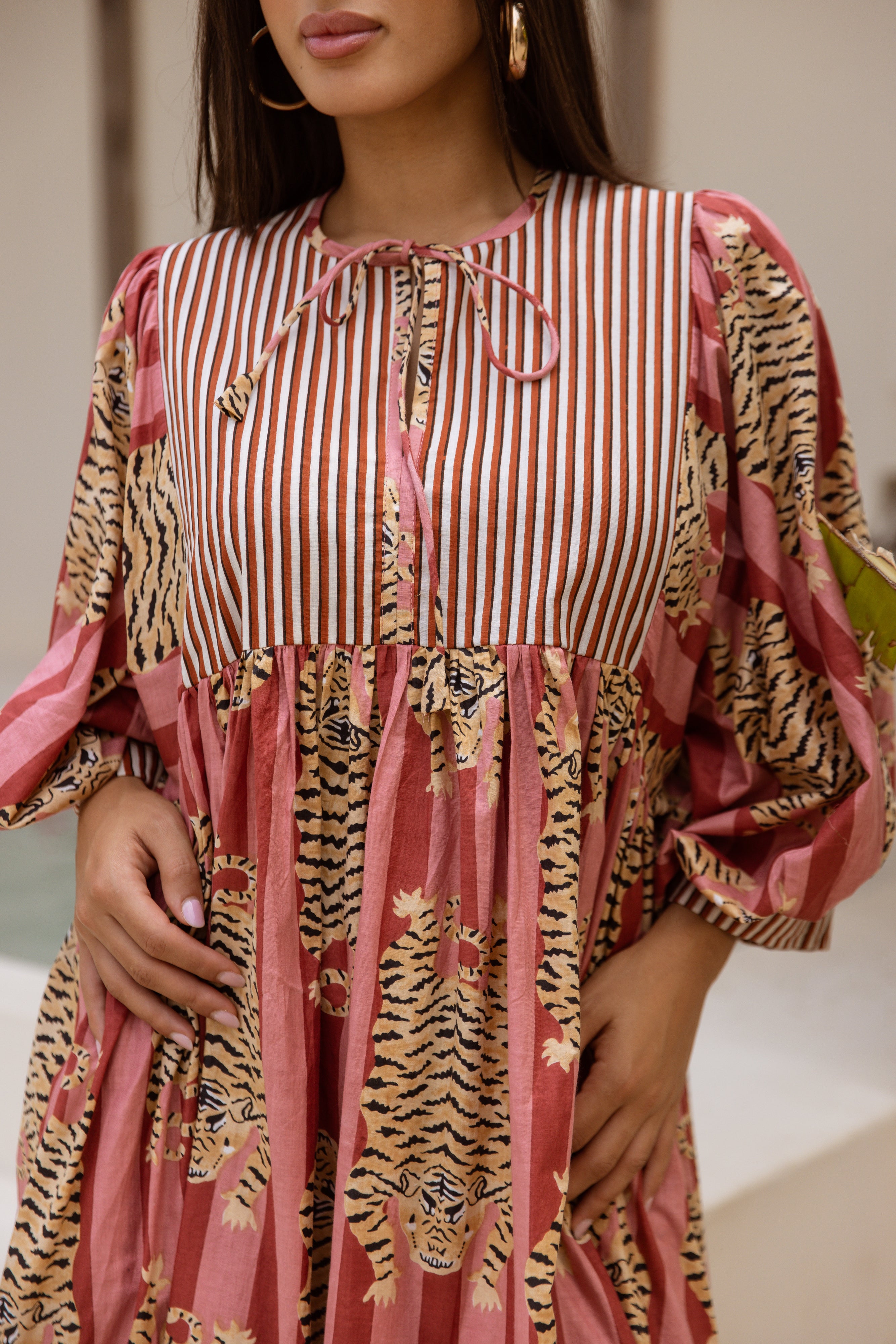 Tara Midi Dress Rosewood Tigress